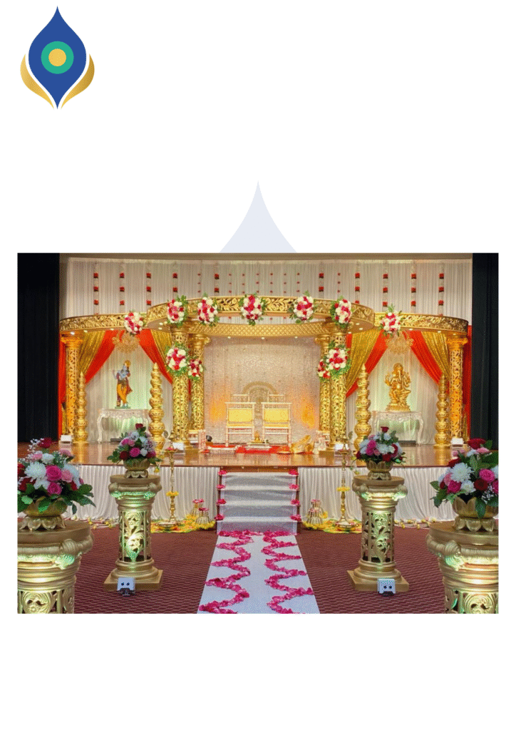 Carving Mandap with Six Pillars and Round Connectors