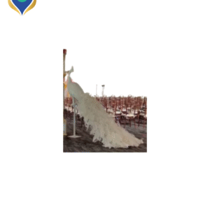 Peacock with Feather with Metal Base